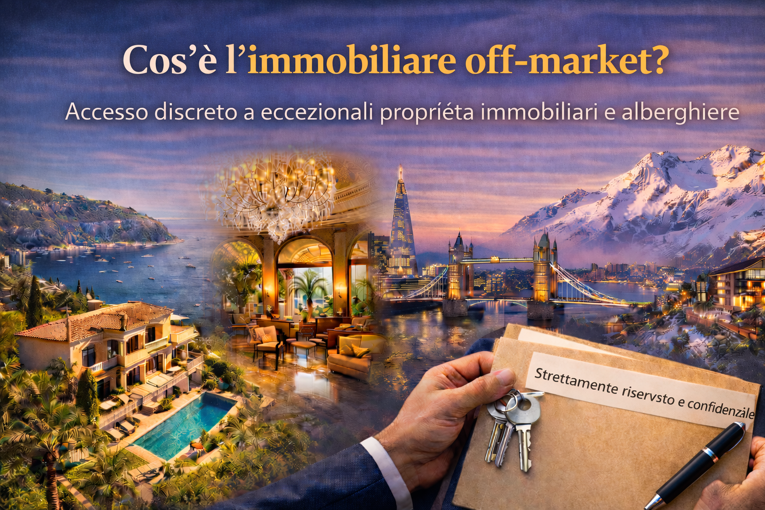 Veduta aerea di Saint-Jean-Cap-Ferrat sulla Costa Azzurra, che mostra la penisola circondata dal Mar Mediterraneo con ville di lusso e yacht, a rappresentare l’accesso discreto a immobili off-market e asset alberghieri di pregio.